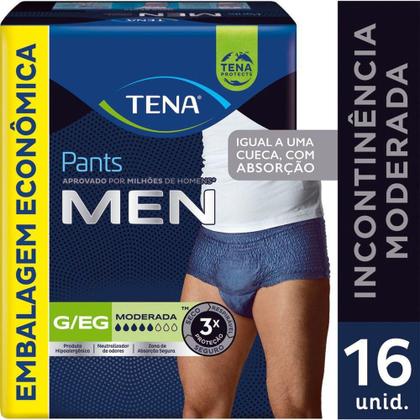 Imagem de Cueca Descartável Tena Pants Men G/EG 16 Unidades