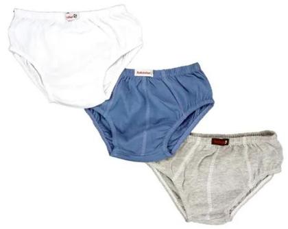 Imagem de Cueca Infantil Kit Com 12 Unidades Lisa Em Algodão 100%