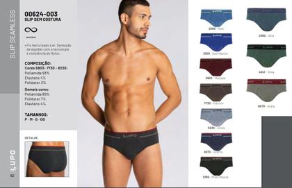 Imagem de Cueca lupo slip fio texturizado microfibra 624 - kit 10