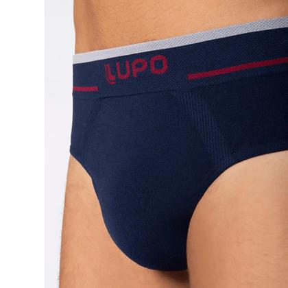 Imagem de Cueca Masculina Slip Modal Elástico Sem Costura 624-003 Lupo Azul Marinho