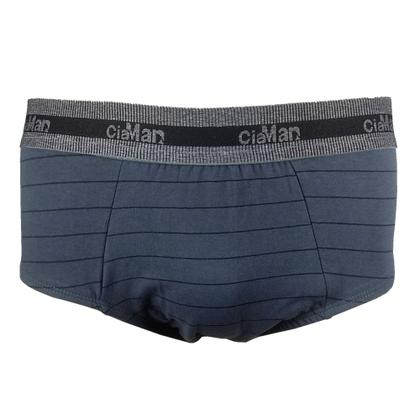 Imagem de Cueca Slip Cotton Plus Size CiaMan Risca de Giz SPS42
