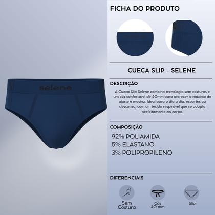 Imagem de Cueca SLip Poliamida Sem Costura Microfibra Masculina Selene