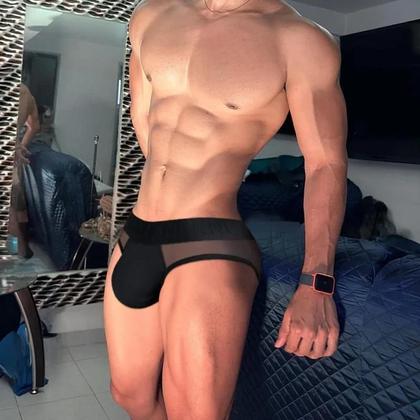 Imagem de Cuecas Masculinas De Baixa Cintura, Design Silhueta Triangular Respirável, Jockstrap Sexy