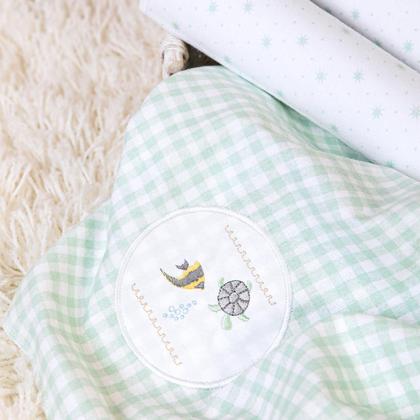 Imagem de Cueiro de bebê Flanelado Papi Bordado 100% Algodão 80x80cm Kit C/ 3 Unidades