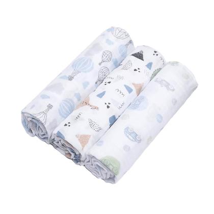 Imagem de Cueiro de bebê Soft Swaddle 100% Algodão 1,00x80cm Kit C/ 3 Unidades - Papi