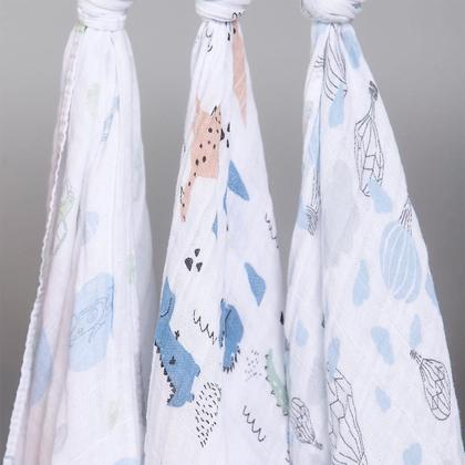 Imagem de Cueiro de bebê Soft Swaddle 100% Algodão 1,00x80cm Kit C/ 3 Unidades - Papi