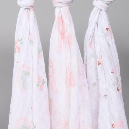 Imagem de Cueiro de Bebê Soft Swaddle 100% Algodão 80 cm x80cm Kit C/ 3 Unidades - Papi