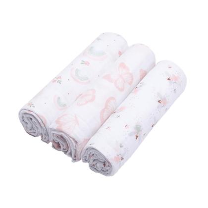 Imagem de Cueiro de Bebê Soft Swaddle 100% Algodão 80 cm x80cm Kit C/ 3 Unidades - Papi