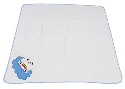 Imagem de Cueiro Flanelado 80x80 Bordado Com Crochê Kit Com 3