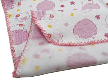 Imagem de Cueiro Flanelado Bebê Estampado 80x80cm Com Crochê Kit Com 5