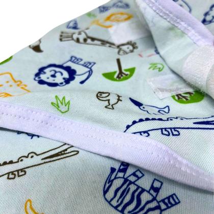 Imagem de Cueiro Swaddle Charutinho Algodão Ajuste Auto-colante Safari - G