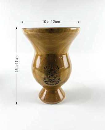 Imagem de Cuia de Madeira Lisa Com Pé - Brasão Rio Grande do Sul