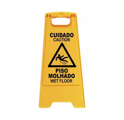 Imagem de Cuidado Piso Molhado - Cavalete Amarelo envio Imediato com NF.