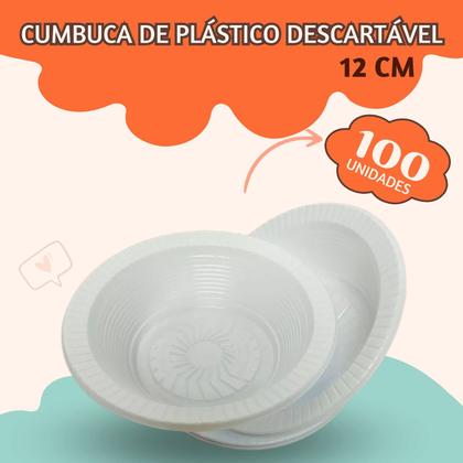 Imagem de Cumbuca de plástico descartável com 100 unidades para festa