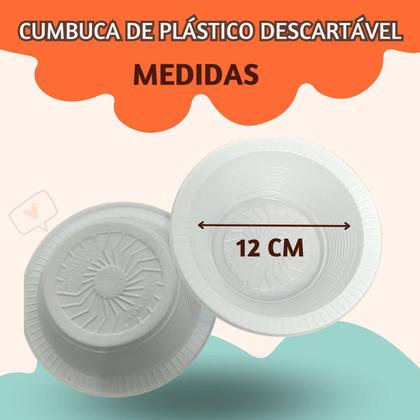 Imagem de Cumbuca de plástico descartável com 100 unidades para festa