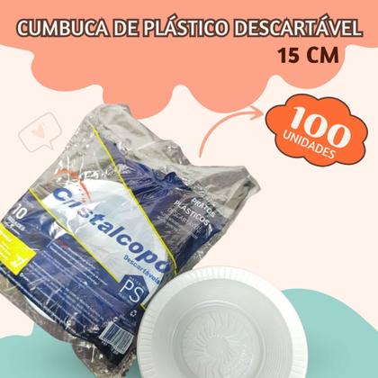 Imagem de Cumbuca de plástico descartável para festa, 100 unid 15cm
