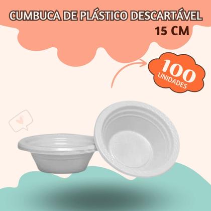 Imagem de Cumbuca de plástico descartável para festa, 100 unid 15cm