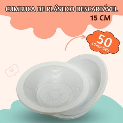 Imagem de Cumbuca de plástico descartável para festa, 50 unid 15cm