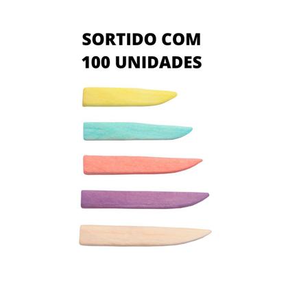 Imagem de Cunha de Madeira Sortidas C/ 100