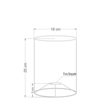 Imagem de Cúpula Abajur Cilíndrica Cp-7006 Ø18x25cm Linho Bege