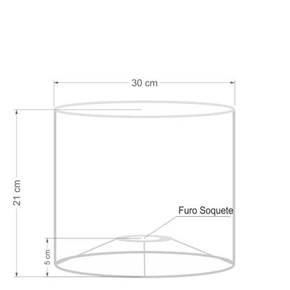 Imagem de Cúpula Abajur Cilíndrica Cp-8011 Ø30x21cm Linho Bege