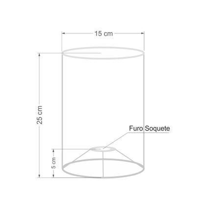 Imagem de Cúpula abajur e luminária cilíndrica vivare cp-7004 Ø15x25cm - bocal nacional