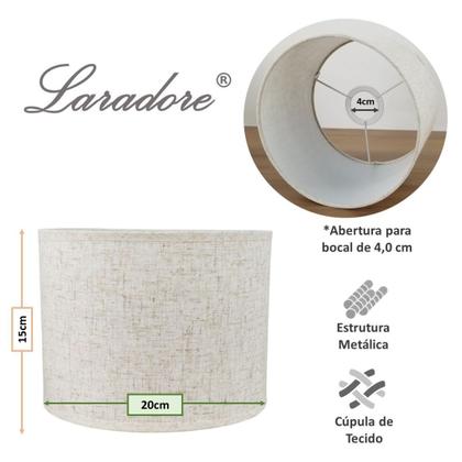 Imagem de Cúpula Cilíndrica 15x20cm Para Abajur - Tecido Palha Rústica