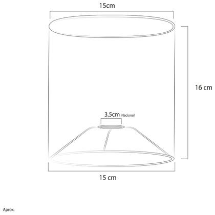 Imagem de Cúpula Cilindrica  de Abajur Tecido Shantung CInza 15x16cm