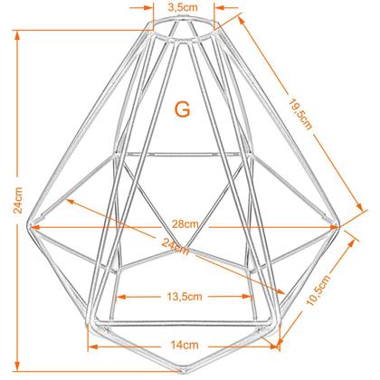 Imagem de Cupula de Aramado Diamante Branca Para Pendente e Abajur G