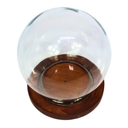 Imagem de Cúpula de Vidro Bela e a Fera c/Base Madeira