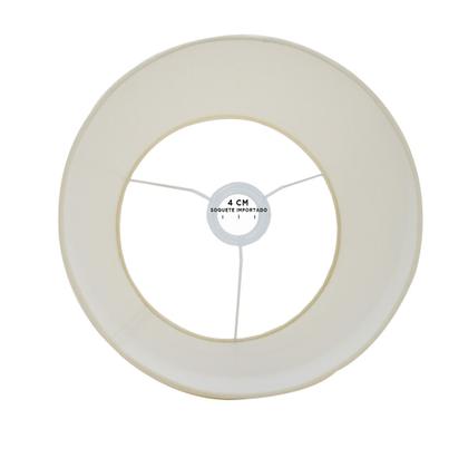 Imagem de Cúpula Para Abajur Tecido Algodão 16 cm x 25 cm x 10 cm Bege, Preto e Branco Encaixe 4 Cm Ref 18
