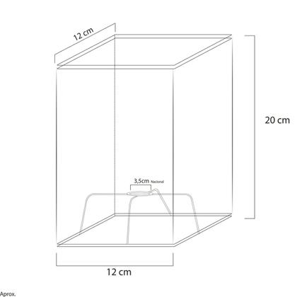 Imagem de Cúpula Quadrada de Abajur Tecido Shantung Dourado 12x20cm