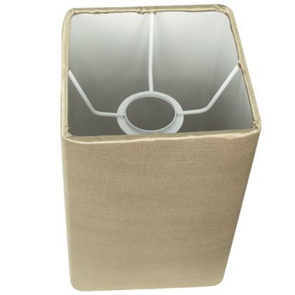 Imagem de Cúpula Quadrada de Abajur Tecido Shantung Dourado 12x20cm