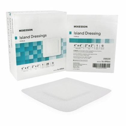 Imagem de Curativo adesivo McKesson 4 x 4 polegadas de polipropileno/rayon quadrado branco estéril branco 25 unidades da McKesson (pacote com 2)