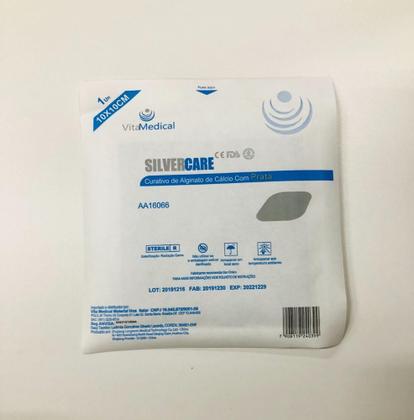 Imagem de Curativo De Alginato De Cálcio Com Prata- Silvercare 10x10cm - VitaMedical