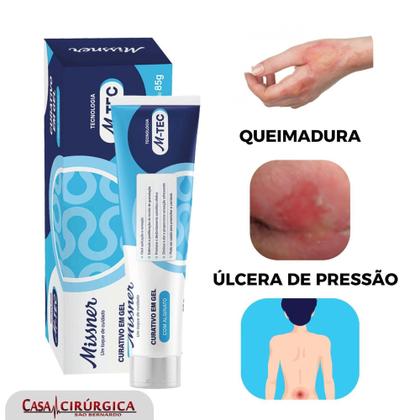 Imagem de Curativo de gel Hidrogel Com Alginato Missner Úlcera Queimadura