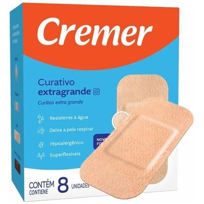 Imagem de Curativo Extra Grande 10cm x 4,8cm Cremer Kit com 5 Caixas com 8 Unidades