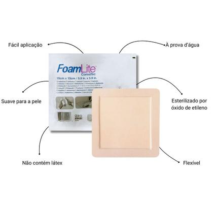 Imagem de Curativo Foam Lite Adesivo 15cm x 15cm 1 Unidade 1713693/421561 Convatec