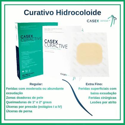Imagem de Curativo Hidrocolóide P/ Queimaduras e Lesões 10x10cm Casex (10 Unid.)