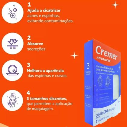 Imagem de Curativo Para Espinhas / Cravos Transparente Impermeável Auxilia Cicatrização Discreto - 01 Caixa