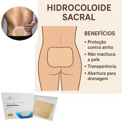 Imagem de Curativo Placa Hidrocoloide Sacral Lombar Feridas Escaras Grande 20x20 - 1 Unidade