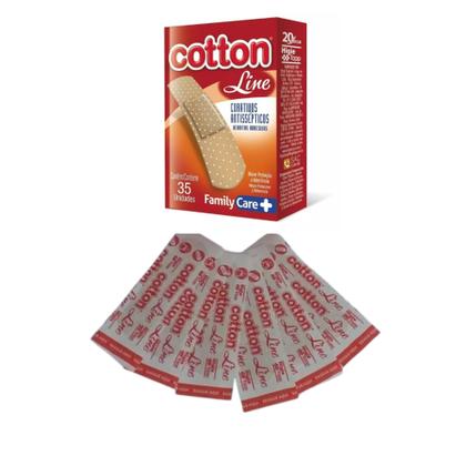 Imagem de Curativos Antisséptico Flexível Adesivo Cotton Line 35 Unidades Bege Kit 3 Caixas