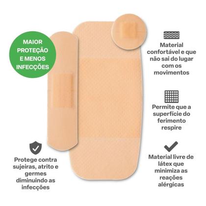 Imagem de Curativos Variados Caixa com 30un Multi Saúde - HC495 - Multilaser