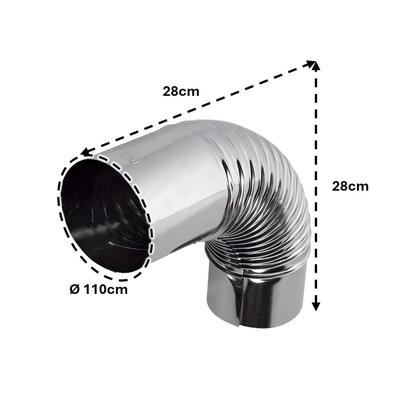 Imagem de Curva Chaminé Inox Ø 110mm Cano Joelho 90º Fogão Lenha N1 - Hedlund