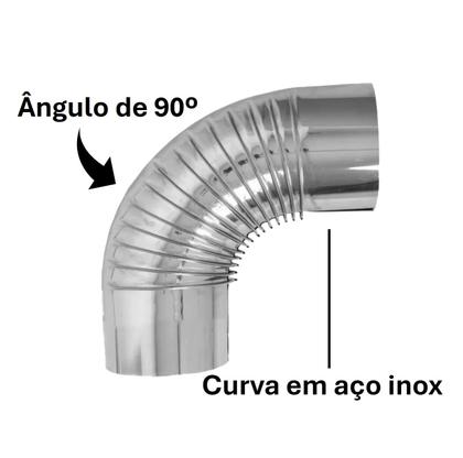Imagem de Curva Chaminé Inox Ø 110mm Cano Joelho 90º Fogão Lenha N1 - Hedlund