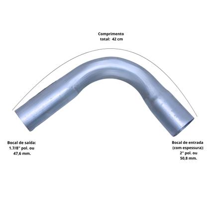 Imagem de Curva Tubo Aço Galvanizado Adaptação Gerador 42 cm 90 Graus