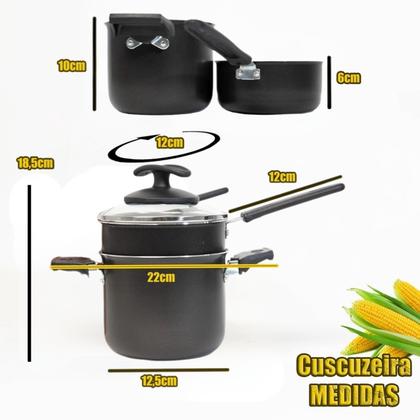 Imagem de Cuscuzeira 2 em 1 Individual Pequena 1,1 L Cuscuz a vapor.