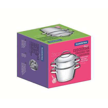 Imagem de Cuscuzeira Allegra Inox Com Fundo Triplo 2 Peças Tramontina