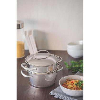 Imagem de Cuscuzeira Allegra Inox Com Fundo Triplo 2 Peças Tramontina