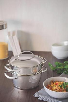 Imagem de Cuscuzeira Allegra Inox Com Fundo Triplo 2 Peças Tramontina